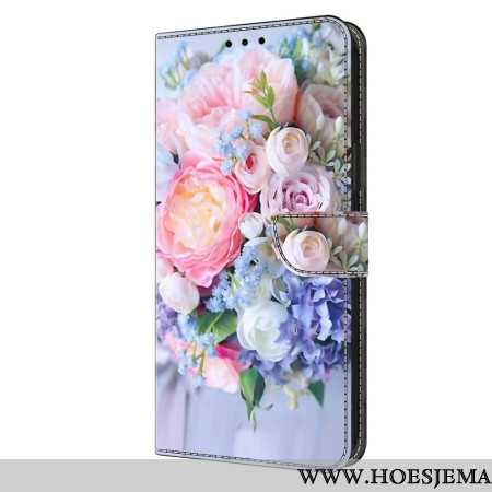 Leren Hoesje Voor Oppo A98 5g Kleurrijke Bloemen