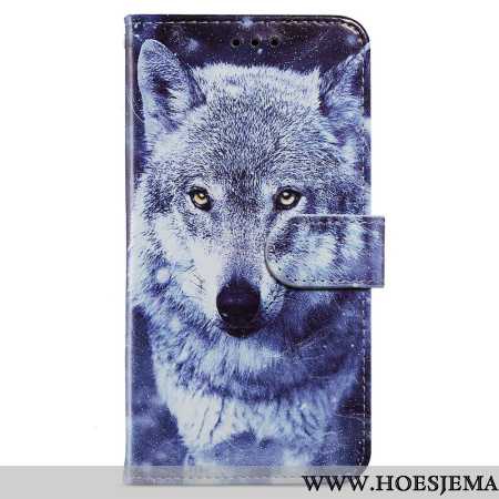 Folio-hoesje Oppo A98 5g Witte Wolf Met Riem