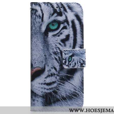 Leren Hoesje Oppo Reno 11 5g Witte Tijger Bescherming Hoesje