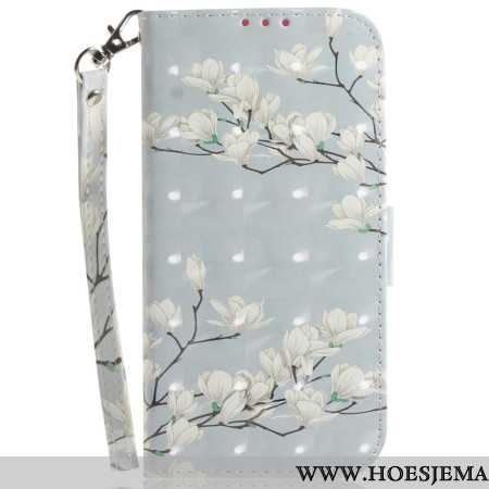 Folio-hoesje Oppo Reno 11 5g Telefoonhoesje Gestreepte Magnolia's