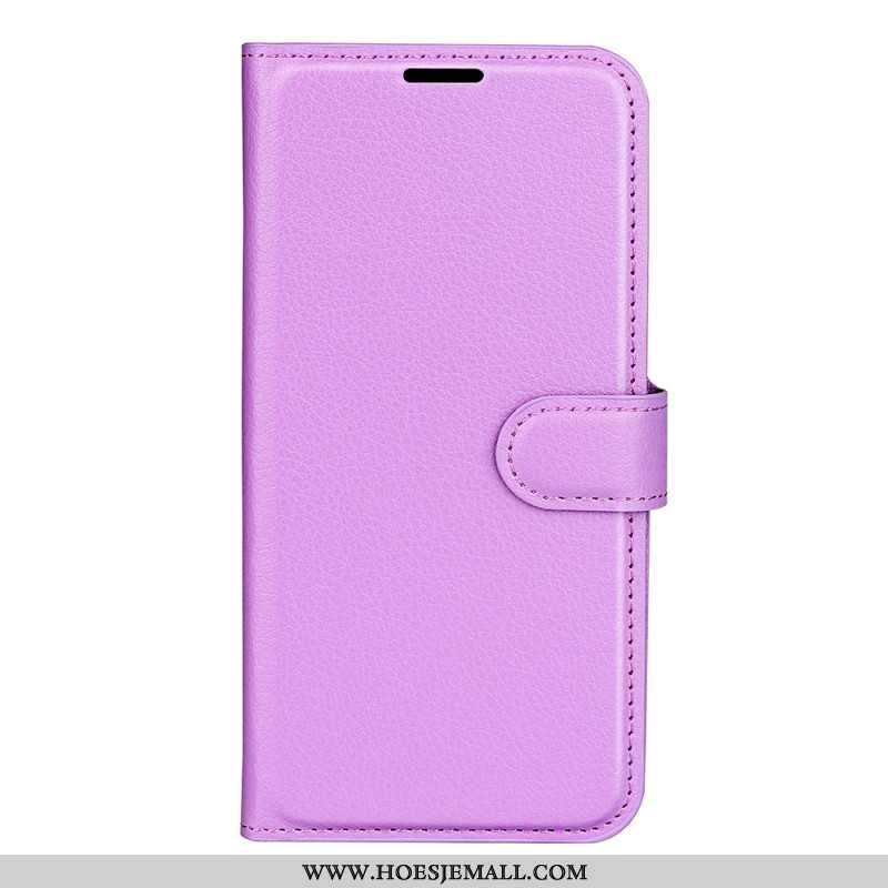 Leren Hoesje Oppo Reno 11 5g Klassiek Litchi Kunstleer Bescherming Hoesje