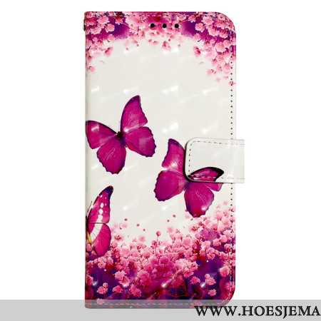 Folio-hoesje Oppo Reno 11 5g Telefoonhoesje Roze Vlinders