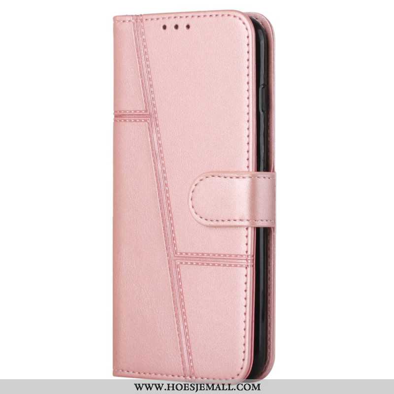 Leren Hoesje Oppo Reno 11 5g Lijnen Bescherming Hoesje