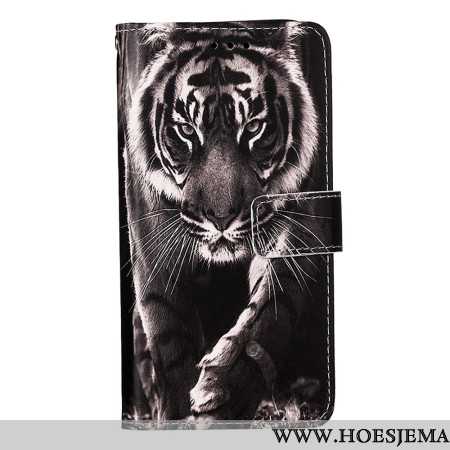 Leren Hoesje Voor Oppo Reno 11 5g Tijger Met Riem