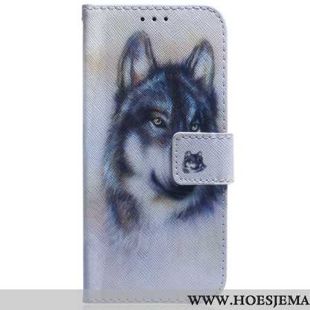 Leren Hoesje Oppo Reno 11 5g Wolvenaquarel Bescherming Hoesje