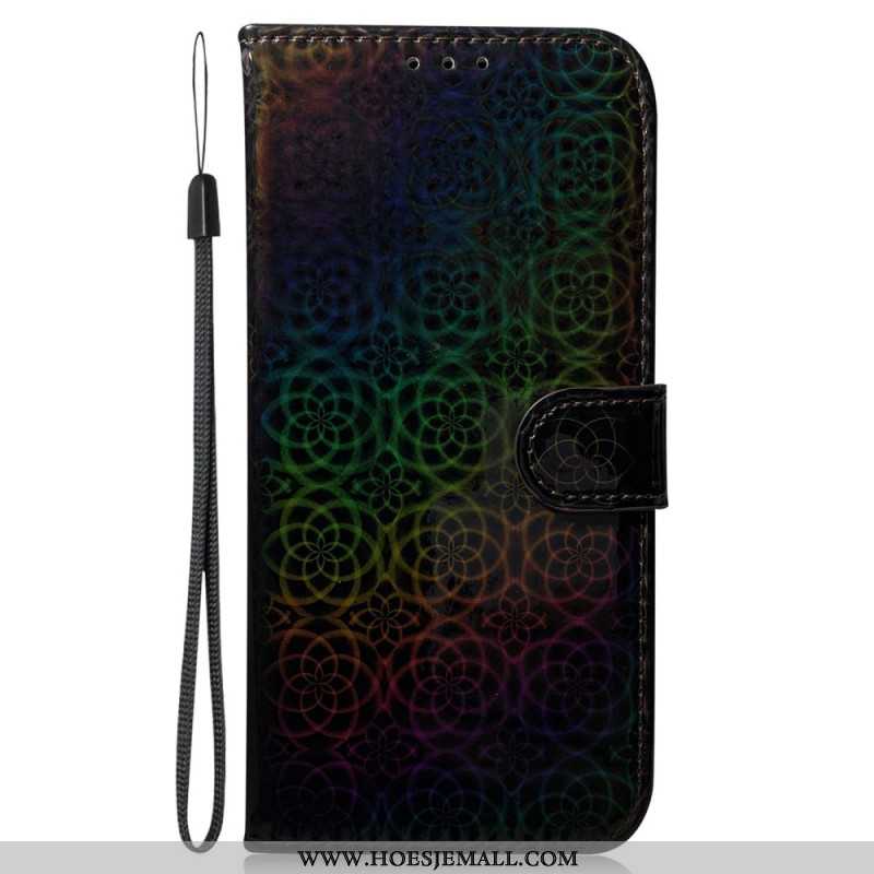 Leren Hoesje Voor Oppo Reno 11 Pro 5g Disco-stijl Met Bandjes