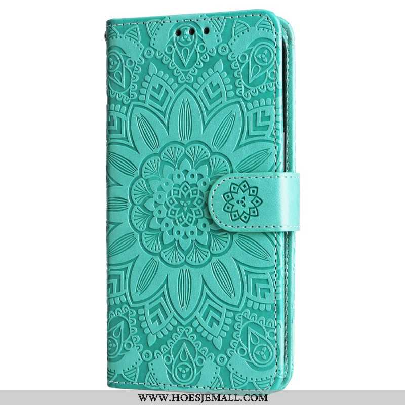 Folio-hoesje Oppo Reno 12 5g Telefoonhoesje Zonnebloempatroon En Riem