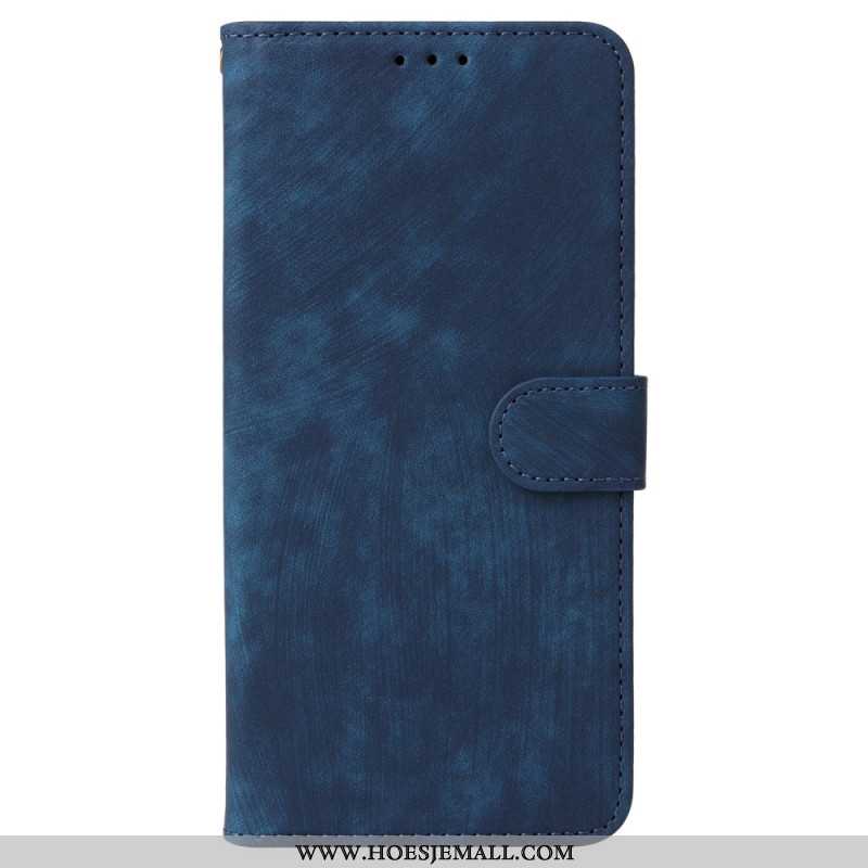 Leren Hoesje Oppo Reno 12 5g Suède-effect Met Riempje