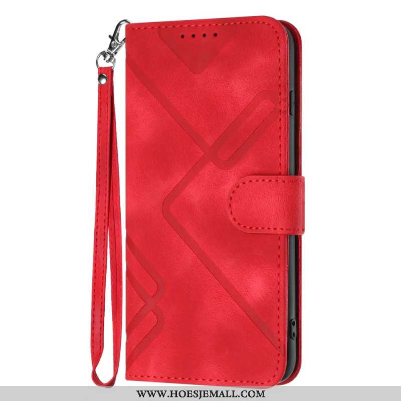 Flip Case Leren Oppo Reno 12 5g Geometrische Band