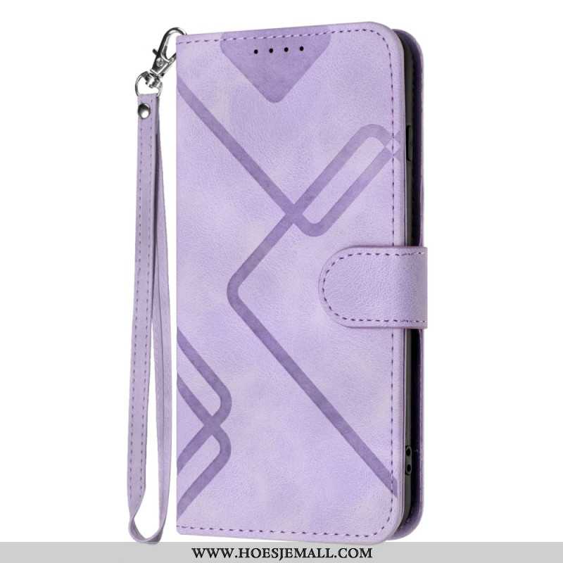 Flip Case Leren Oppo Reno 12 5g Geometrische Band