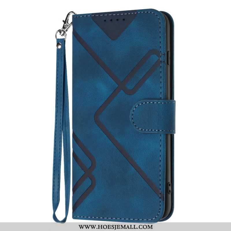 Flip Case Leren Oppo Reno 12 5g Geometrische Band