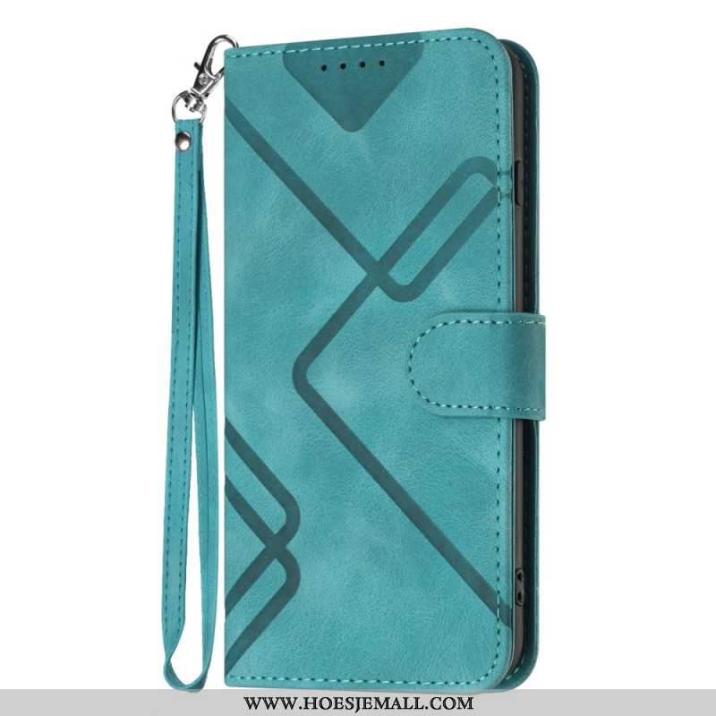 Flip Case Leren Oppo Reno 12 5g Geometrische Band