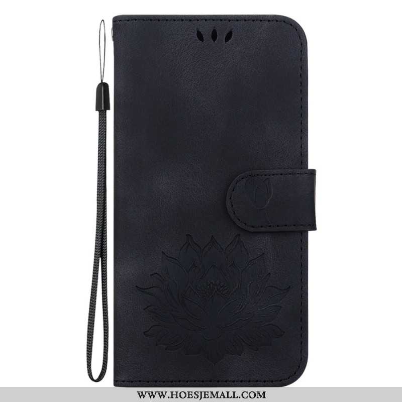 Leren Hoesje Oppo Reno 12 5g Lotusbloem Bescherming Hoesje