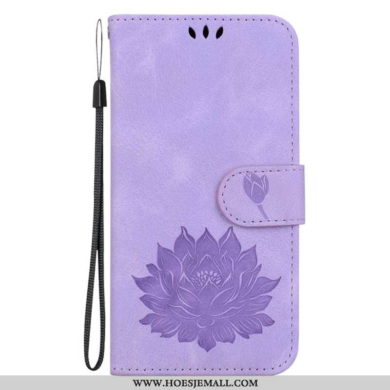 Leren Hoesje Oppo Reno 12 5g Lotusbloem Bescherming Hoesje