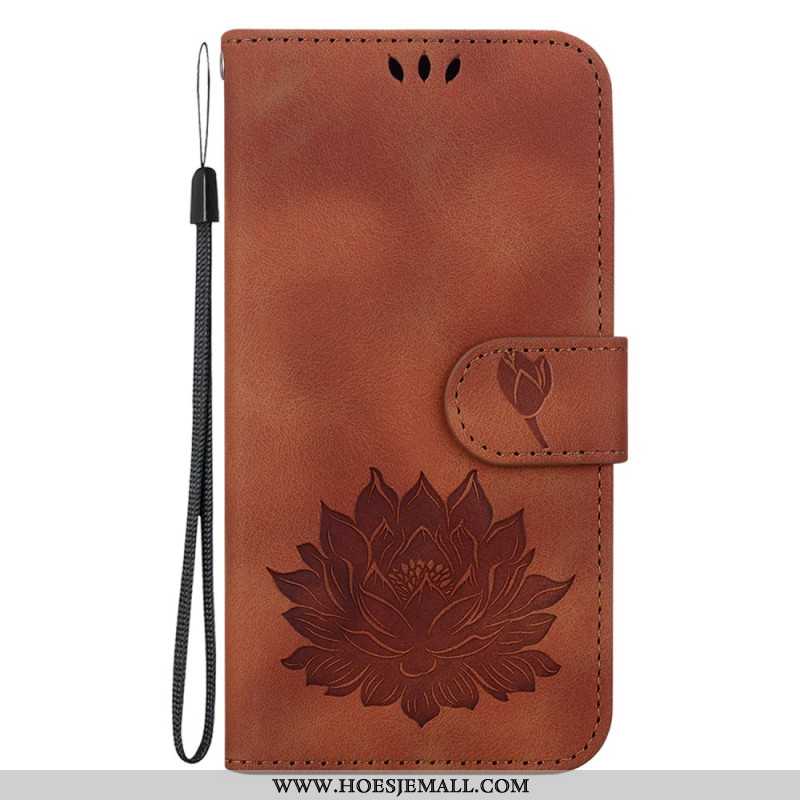 Leren Hoesje Oppo Reno 12 5g Lotusbloem Bescherming Hoesje