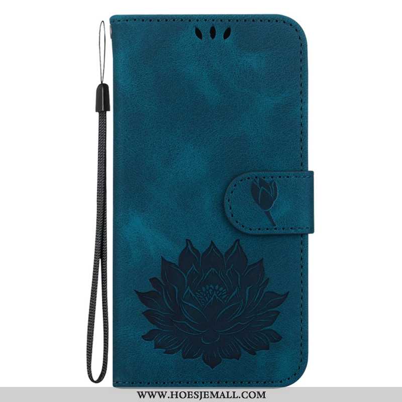 Leren Hoesje Oppo Reno 12 5g Lotusbloem Bescherming Hoesje