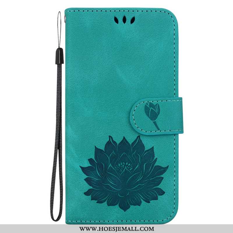 Leren Hoesje Oppo Reno 12 5g Lotusbloem Bescherming Hoesje