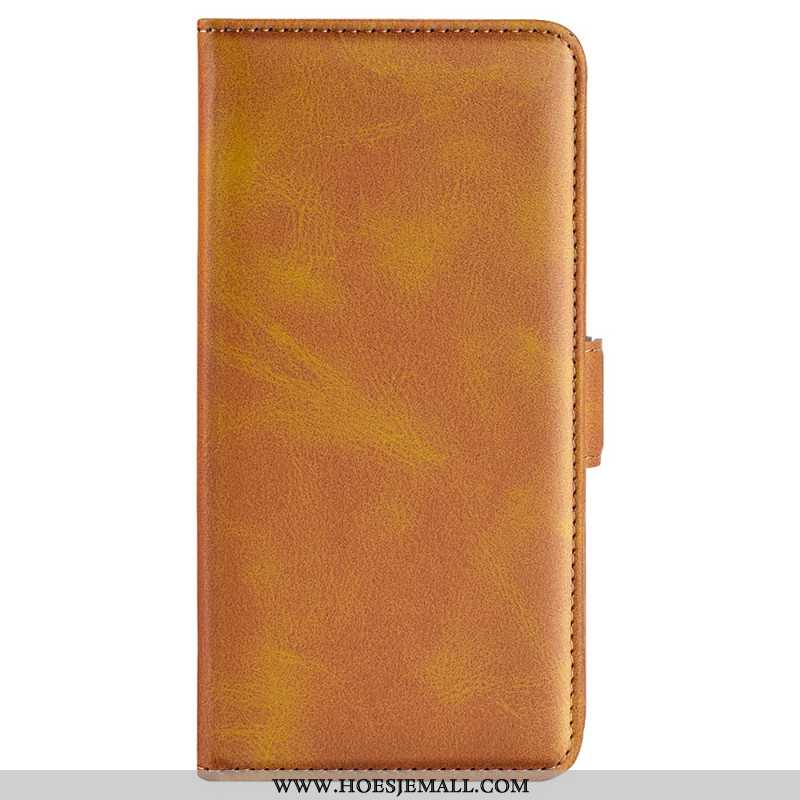 Leren Hoesje Voor Oppo Reno 12 5g Foliostijl Met Dubbele Sluiting