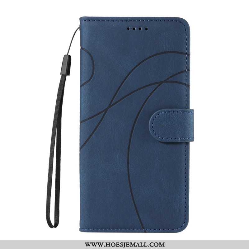 Leren Hoesje Oppo Reno 12 5g Golvende Lijnen Bescherming Hoesje