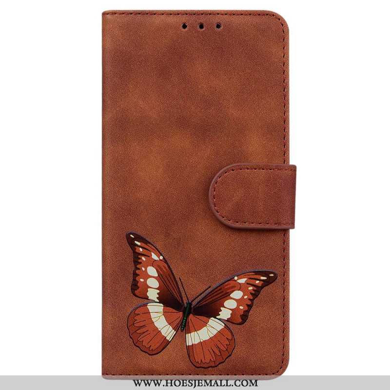 Flip Case Leren Oppo Reno 12f 5g Vlinder