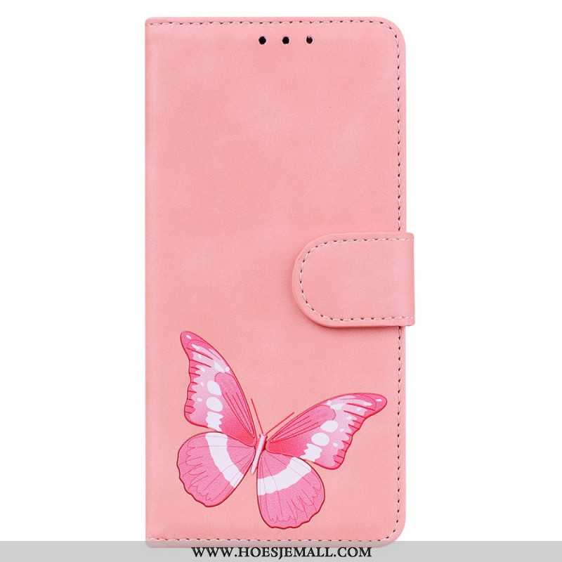 Flip Case Leren Oppo Reno 12f 5g Vlinder