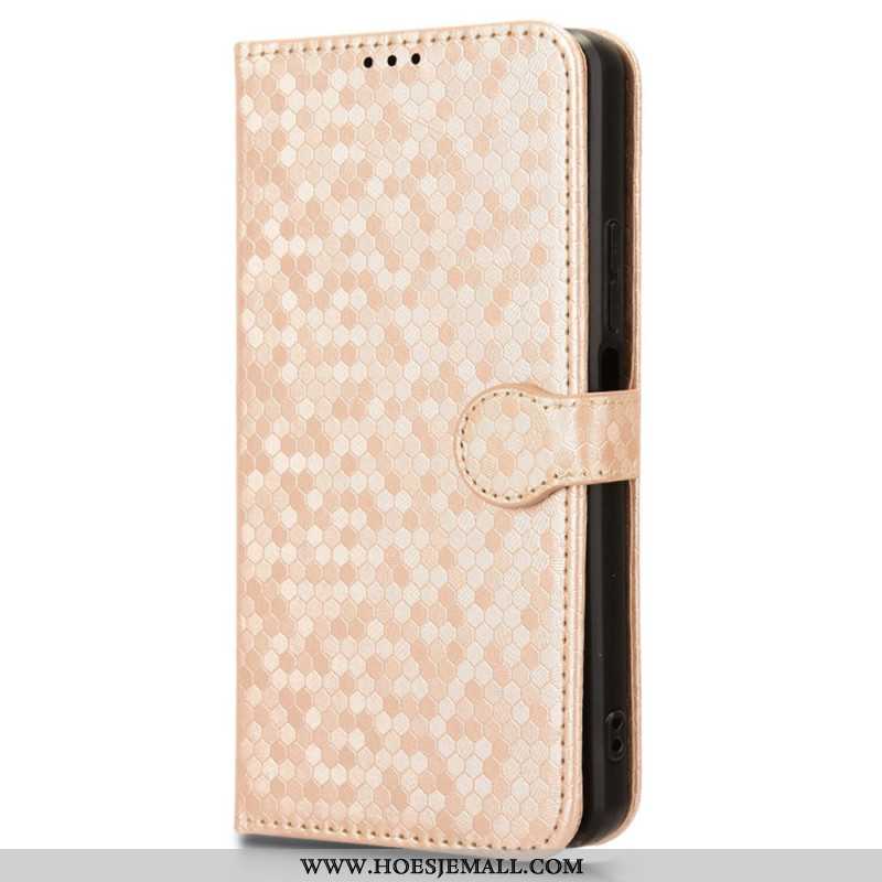 Leren Hoesje Oppo Reno 12f 5g Glanzende Stippen Met Bandje Bescherming Hoesje