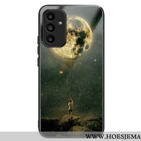 Cover Hoesje Samsung Galaxy A15 5g Telefoonhoesje Man En Maan Gehard Glas