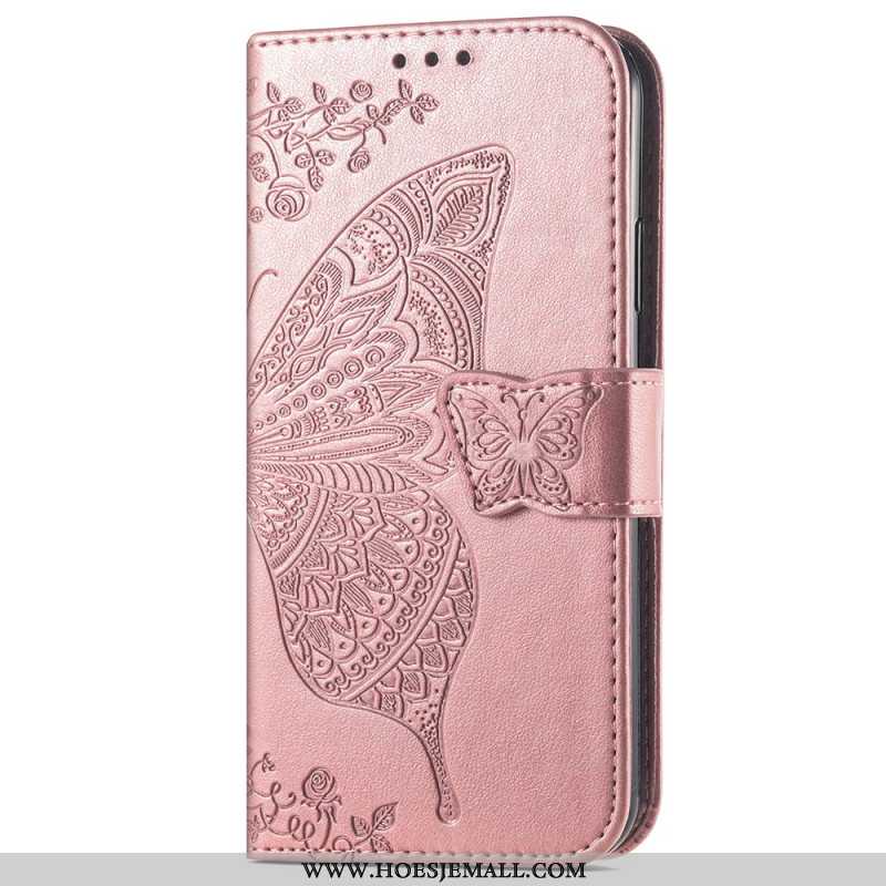 Flip Case Leren Samsung Galaxy A15 5g Barokvlinder Met Riempje