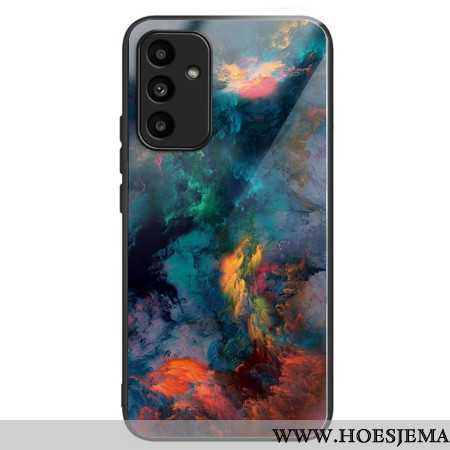 Hoesje Samsung Galaxy A15 5g Gehard Glas Kleurrijke Wolken Bescherming Hoesje