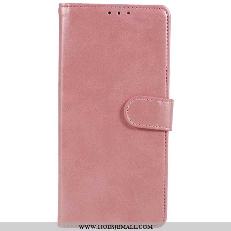 Leren Hoesje Samsung Galaxy A15 5g Effen Leerstijl Met Riem Bescherming Hoesje