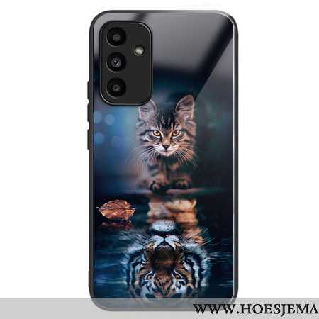 Cover Hoesje Samsung Galaxy A15 5g Telefoonhoesje Kat En Tijger Gehard Glas