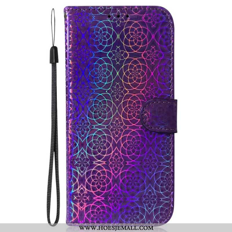 Leren Hoesje Samsung Galaxy A15 Disco-stijl Met Bandjes Bescherming Hoesje