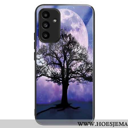 Case Hoesje Samsung Galaxy A15 Telefoonhoesje Boom En Maan Gehard Glas