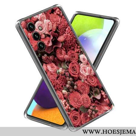 Hoesje Samsung Galaxy A15 Roze En Rode Bloemen