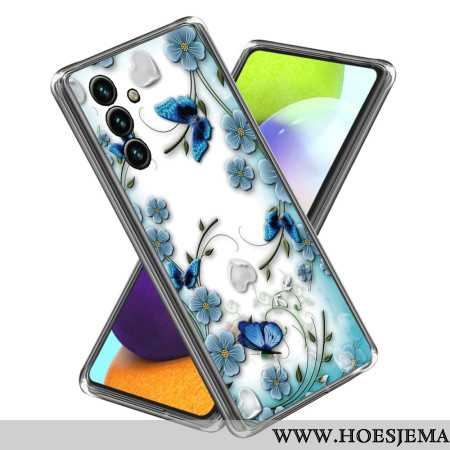 Hoesje Samsung Galaxy A15 Vlinders En Bloemen Bescherming Hoesje