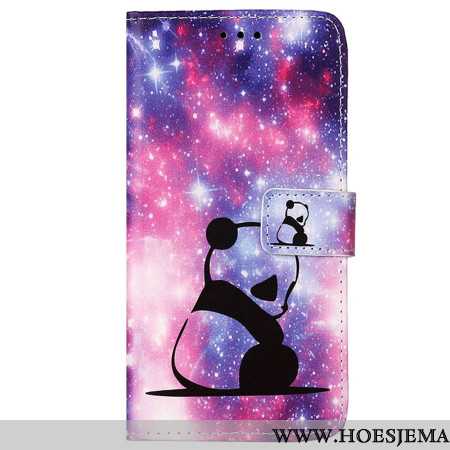 Leren Hoesje Voor Samsung Galaxy A15 Babypanda Met Riem