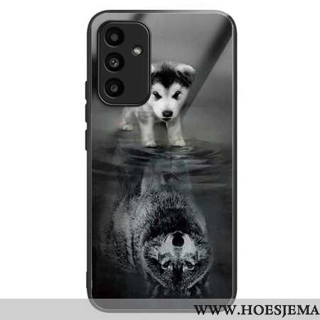 Hoesje Voor Samsung Galaxy A15 Puppy Dream Gehard Glas