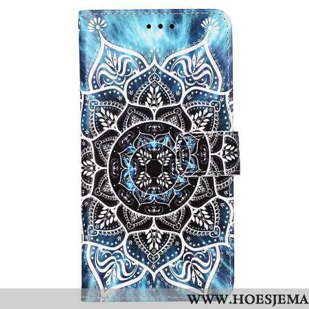 Leren Hoesje Samsung Galaxy A15 Bloemenmandala Met Riempje Bescherming Hoesje