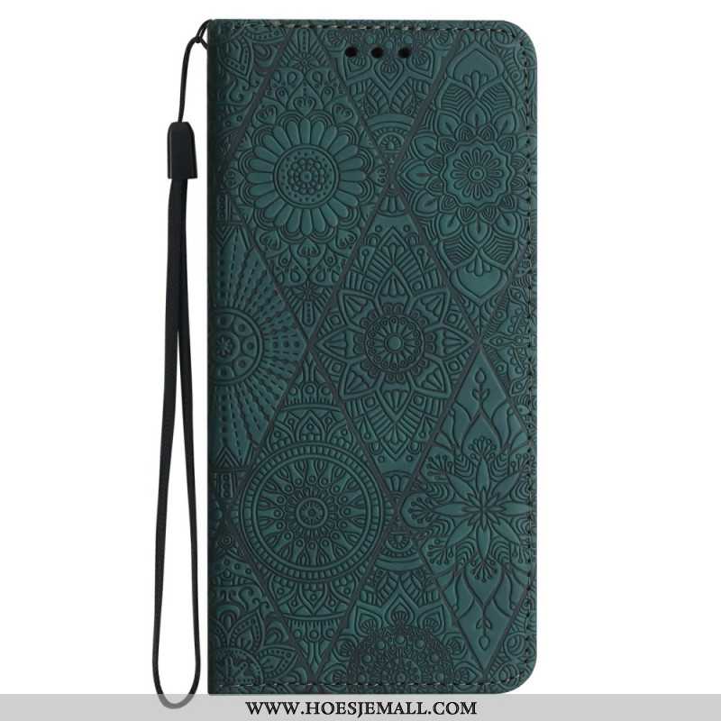 Folio-hoesje Samsung Galaxy A16 5g Telefoonhoesje Bloemmotief En Riem