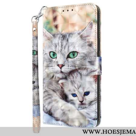 Leren Hoesje Voor Samsung Galaxy A16 5g Twee Stringkatten