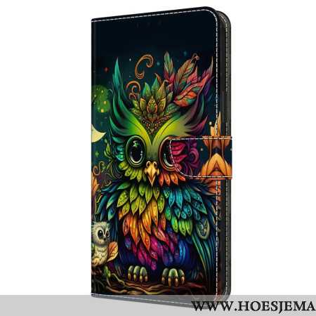 Folio-hoesje Samsung Galaxy A16 5g Telefoonhoesje Kleurrijke Uil