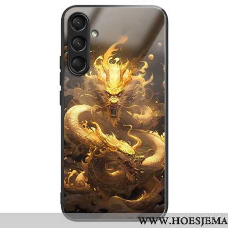 Hoesje Samsung Galaxy A16 5g Gouden Draak Gehard Glas Bescherming Hoesje