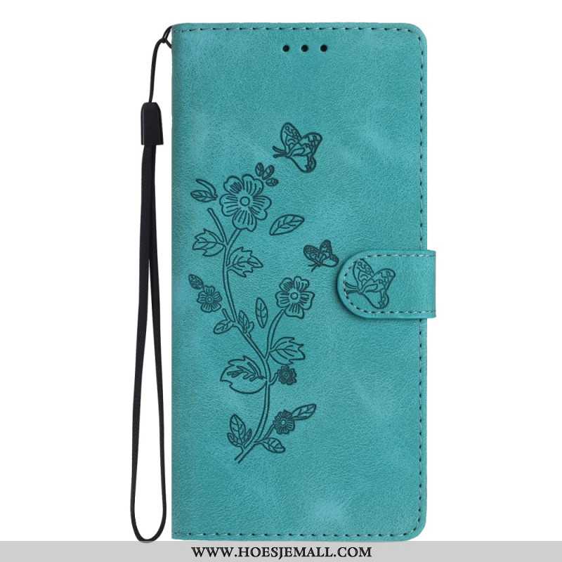 Leren Hoesje Voor Samsung Galaxy A16 5g Stijlvol Bloemen