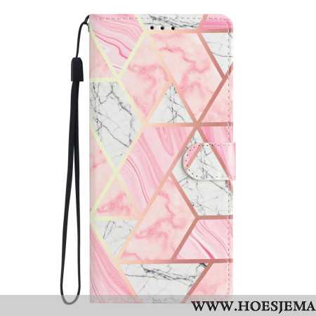 Folio-hoesje Samsung Galaxy A16 5g Wit En Roze Marmer