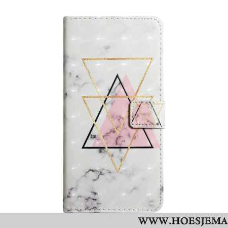 Leren Hoesje Samsung Galaxy A16 5g Marmer En Geometrisch Patroon