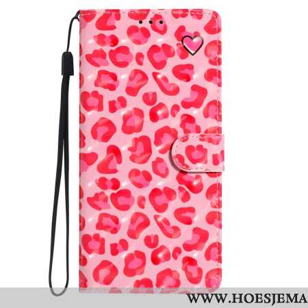 Leren Hoesje Voor Samsung Galaxy A16 5g Roze Luipaard