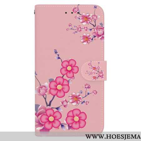 Leren Hoesje Samsung Galaxy A16 5g Sakura-patroon Bescherming Hoesje