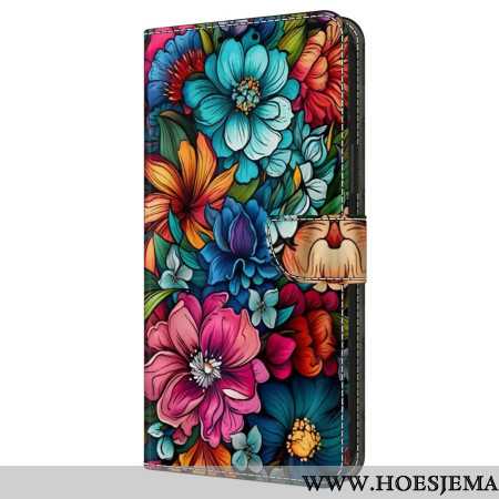 Leren Hoesje Samsung Galaxy A16 5g Bloemmotief Bescherming Hoesje