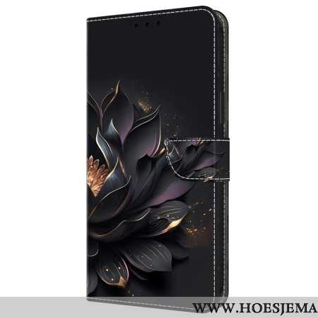 Leren Hoesje Samsung Galaxy A55 5g Paarse Lotus