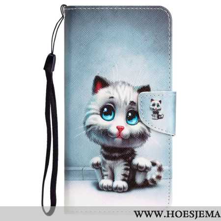 Folio-hoesje Samsung Galaxy A55 5g Blauwogige Kat Met Riem